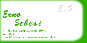erno sebesi business card