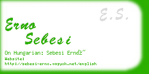 erno sebesi business card